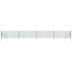 vidaXL Плетена оградна мрежа с шипове, зелена, 0,8x10 м