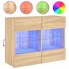 vidaXL Стенен ТВ шкаф с LED осветление, сонома дъб, 78,5x30x60,5 см