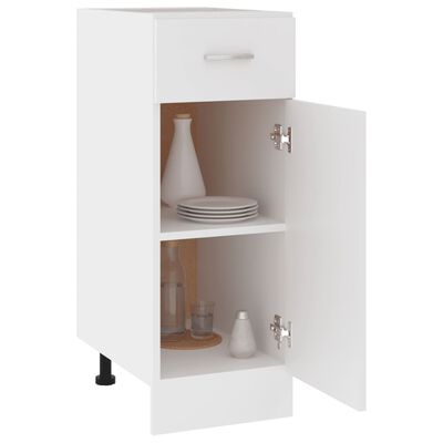 vidaXL Долен шкаф с чекмедже, бял, 30x46x81,5 см, ПДЧ