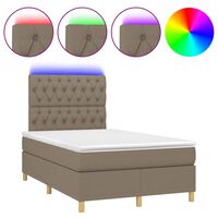 vidaXL Боксспринг легло с матрак и LED, таупе, 120x190 см, плат