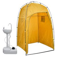 vidaXL Преносима къмпинг мивка за ръце на стойка, с палатка, 20 л