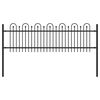 vidaXL Аркова ограда с колче Черно 200 x 130 см