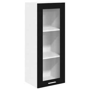 vidaXL Висящ шкаф с врата Черния дъб 40 x 31 x 100 см Инженерно дърво