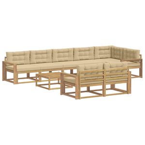 vidaXL Комплект дивани за открито 9 pcs Бяло и Бежово 79 x 79 x 37 см