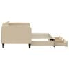vidaXL Канапе с изтеглящо легло и матрак кремаво 80x200 см плат
