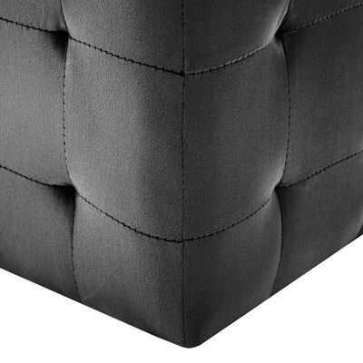 vidaXL Нощни шкафчета, 2 бр, черни, 30x30x30 см, кадифен текстил