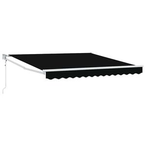 vidaXL Прибираща се тента Черно 350 x 250 cm Полиестер и метал