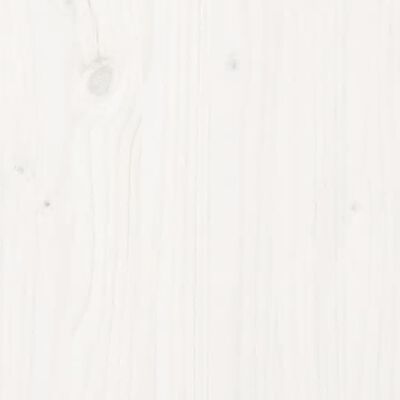 vidaXL Пейка с кашпи, бяла, 184,5x39,5x56,5 см, борово дърво масив