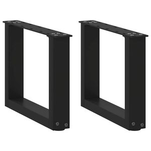 vidaXL Крака за масичка за кафе, U-образни, 2 бр., черни, 30 x (30-31) см, стомана