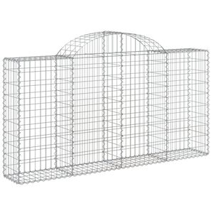 vidaXL Дъговидна габионна кошница 200x30x100/120 см поцинковано желязо