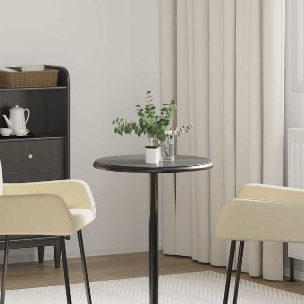 vidaXL Плот за маса, черен, &Oslash;50x2,5 см, мрамор