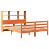 vidaXL Легло с етажерка за книги, без матрак, 120x190 см, дърво масив