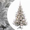 vidaXL Изкуствена коледна елха с топки 120 см 150 LED светодиода