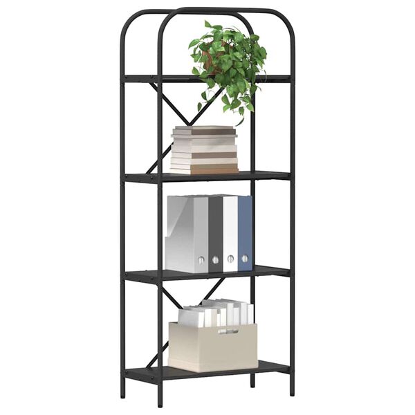 vidaXL Рафт за книги Черния дъб 60 x 30 x 146 см Инженерно дърво