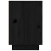 vidaXL Нощно шкафче, черно, 50x34x50 см, борово дърво масив