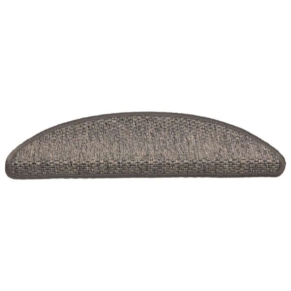 vidaXL Самозалепващи стелки за стълби сизал 15бр 56x17x3см кафявобежов