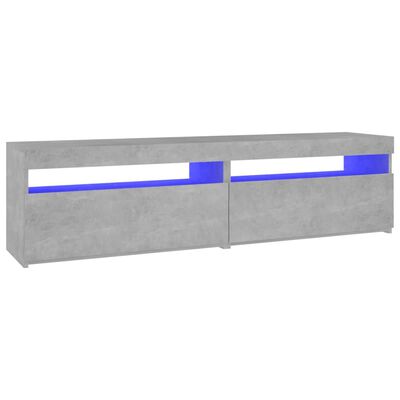 vidaXL ТВ шкафове, 2 бр, с LED осветление, бетонно сиви, 75x35x40 см