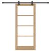 vidaXL Преплъзваща се врата ORKDAL Естествено и черно 86 x 198,5 см