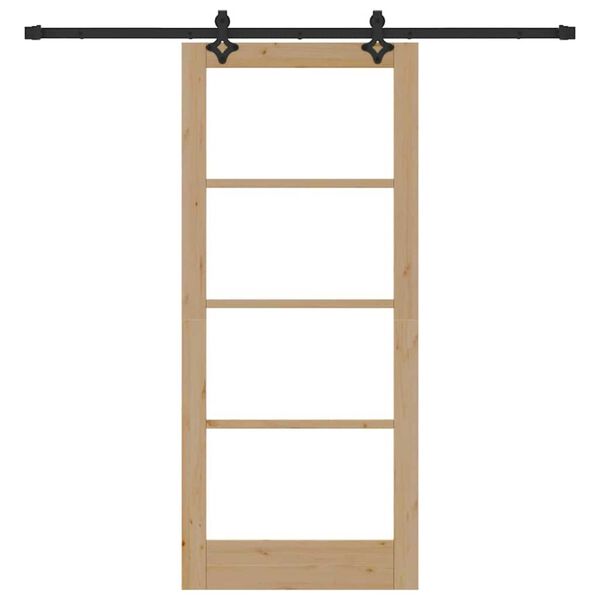 vidaXL Преплъзваща се врата ORKDAL Естествено и черно 86 x 198,5 см