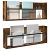 vidaXL Етажерка за списания с рафт 2 pcs Димян дъб 80 x 12 x 30 см