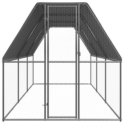 vidaXL Външна клетка за пилета, 2x6x2 м, поцинкована стомана