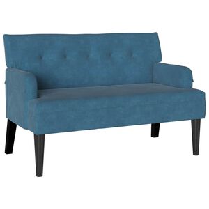vidaXL Пейка Честърфилд Синьо 112 x 65,5 x 75 см Кадифе