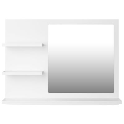 vidaXL Огледало за баня, бяло, 60x10,5x45 см, ПДЧ
