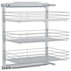 vidaXL Издърпваща се кошница за кухня 3 нива сребриста 47x35x56 см