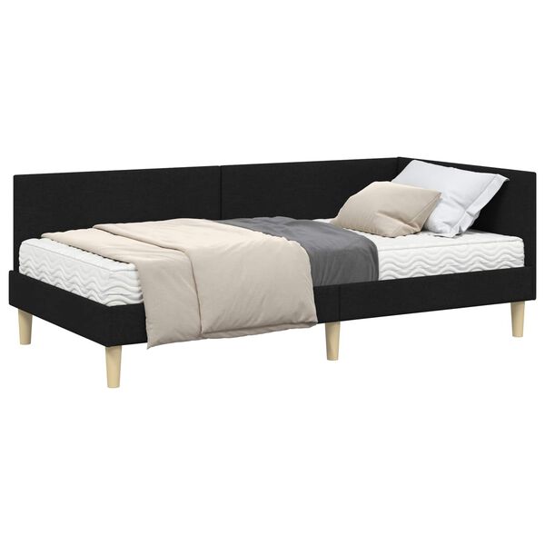 vidaXL Ъглова рамка за легло с матрак Друг 2 pcs Зелен текстил