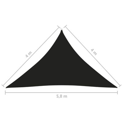 vidaXL Платно-сенник, Оксфорд плат, триъгълно, 4x4x5,8 м, черно