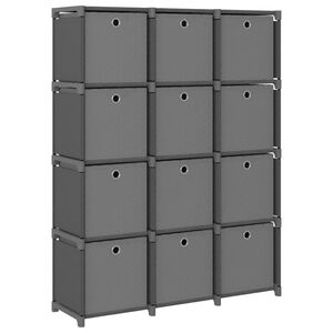 vidaXL Органайзер с 12 отделения с кутии, сив, 103x30x141 см, плат