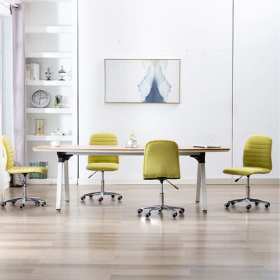 vidaXL Трапезни столове, 4 бр, зелени, текстил