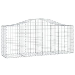 vidaXL Дъговидна габионна кошница 200x50x80/100 см поцинковано желязо