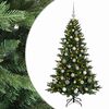 vidaXL Изкуствена коледна елха с топки 120 см 150 LED светодиода