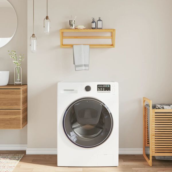 vidaXL Рафт за кърпи, стенен, 60x25x20 см, бамбук