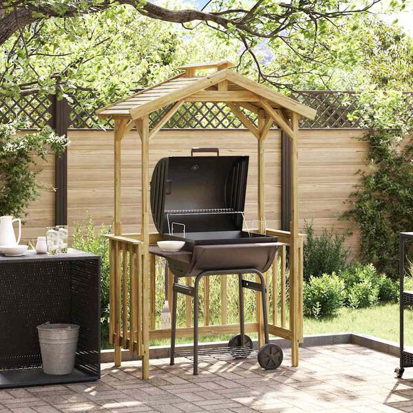 vidaXL Навес за барбекю Кафяво 133.5 x 63 x 200 см