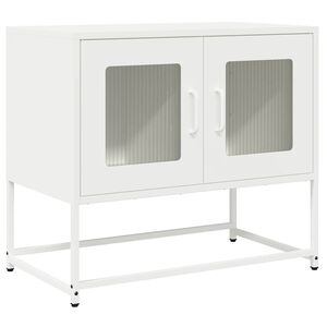 vidaXL ТВ шкаф бял 68x39x60,5 cm Студено валцувана стомана