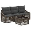 vidaXL Градински Софа Комплект 4 pcs Сиво полиратан
