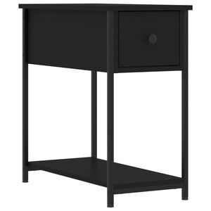 vidaXL Нощно шкафче, черно, 30x60x60 см, инженерно дърво