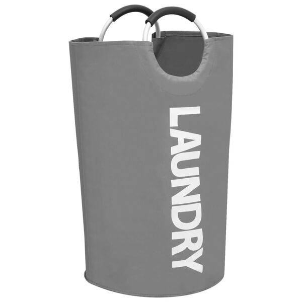 vidaXL Кош за сортиране на пране, сив