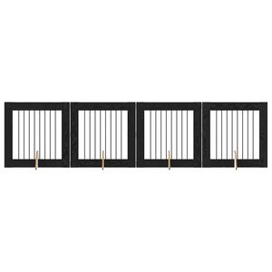 vidaXL Врата за кучета с поставки 4 pcs Черен дъб 80 x 80 cm