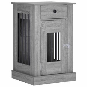 vidaXL Мебели за кучешка клетка Сив Сонома 50 x 47,5 x 80 см