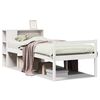 vidaXL Легло с рафтове за книги, без матрак, бял, 75x190 см, бор масив
