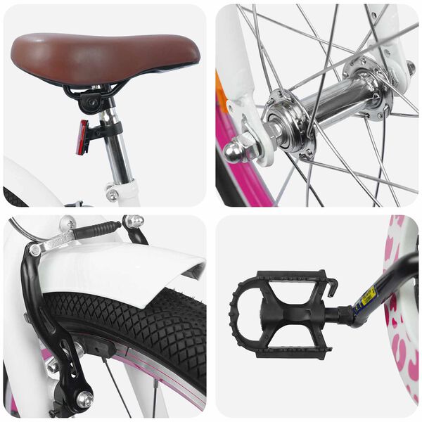 vidaXL Детски Велосипед 18 инча за 5-7 години Бяло