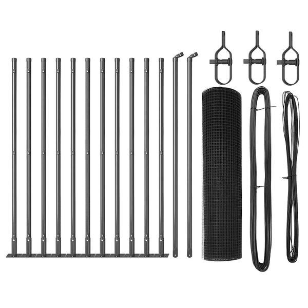 vidaXL Стълб за ограда. Сив 25 x 0,4 м (19 x 19 мм мрежа)