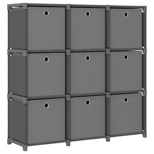 vidaXL Органайзер с 9 отделения с кутии, сив, 103x30x107,5 см, плат