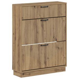 vidaXL Шкаф за обувки HOORN 78 x 24 x 100 см Инженерна дървесина