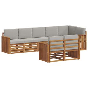 vidaXL Комплекти дивани с възглавница 8 pcs Естествено и светло сиво
