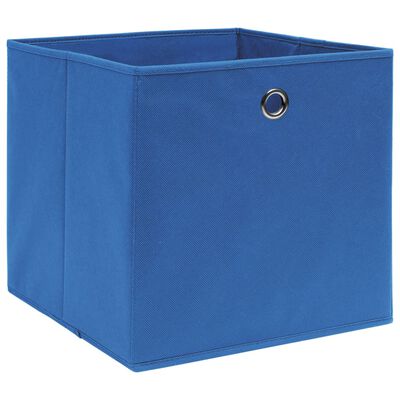 vidaXL Кутии за съхранение 4 бр сини 32x32x32 см плат
