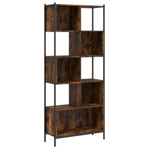 vidaXL Библиотека, опушен дъб, 72x28x172 см, инженерно дърво